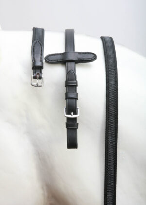 Dobert Stallmeister Rubberized Web Reins Blk Inv 6186